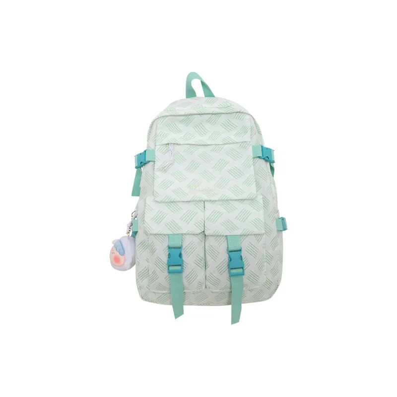 Venerable Brahma Nylon Backpack Regular Women's Gray/Green/Blue-2