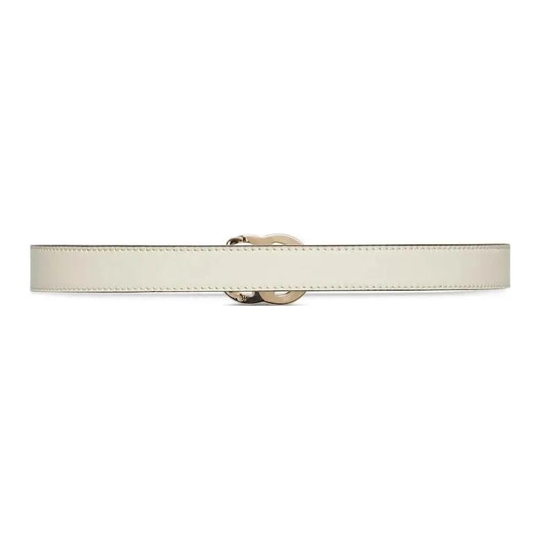 GUCCI Letter Styling Design Leather Belts Kids' White Width: 2CM-1