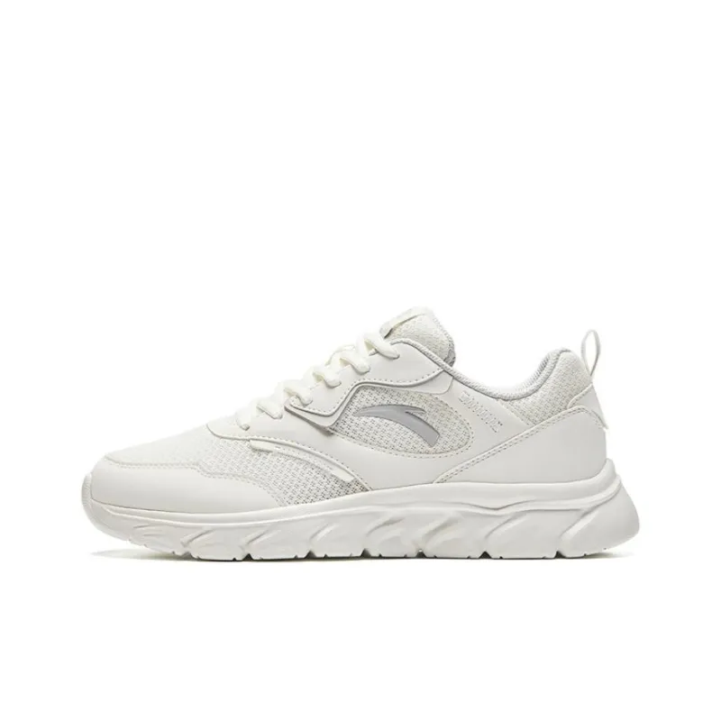 Anta Abrasion Resistant Low Top Running Shoes Men's White-0