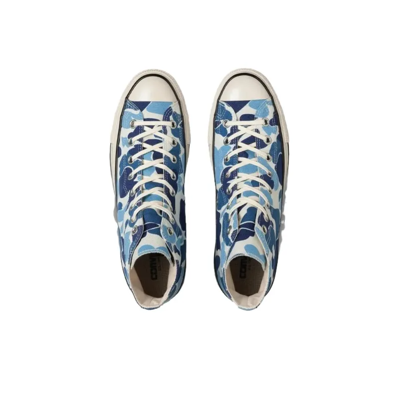 Converse All Star Anti Slip Wear Resistant High Top Canvas Shoes Unisex Blue-3