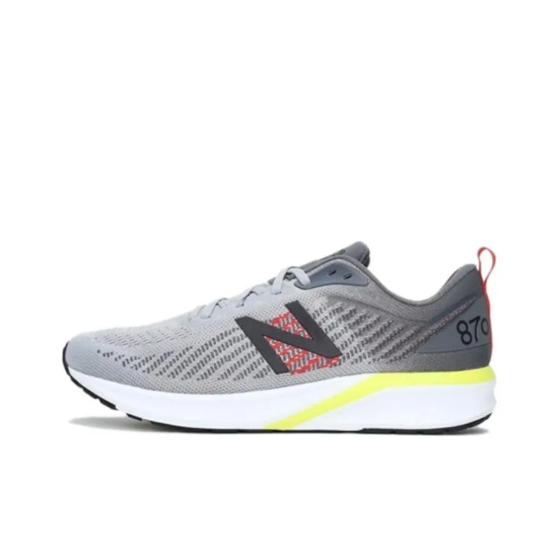 New Balance NB 870 Low-Top Running Shoes Unisex Gray Yellow 2E-Width-0