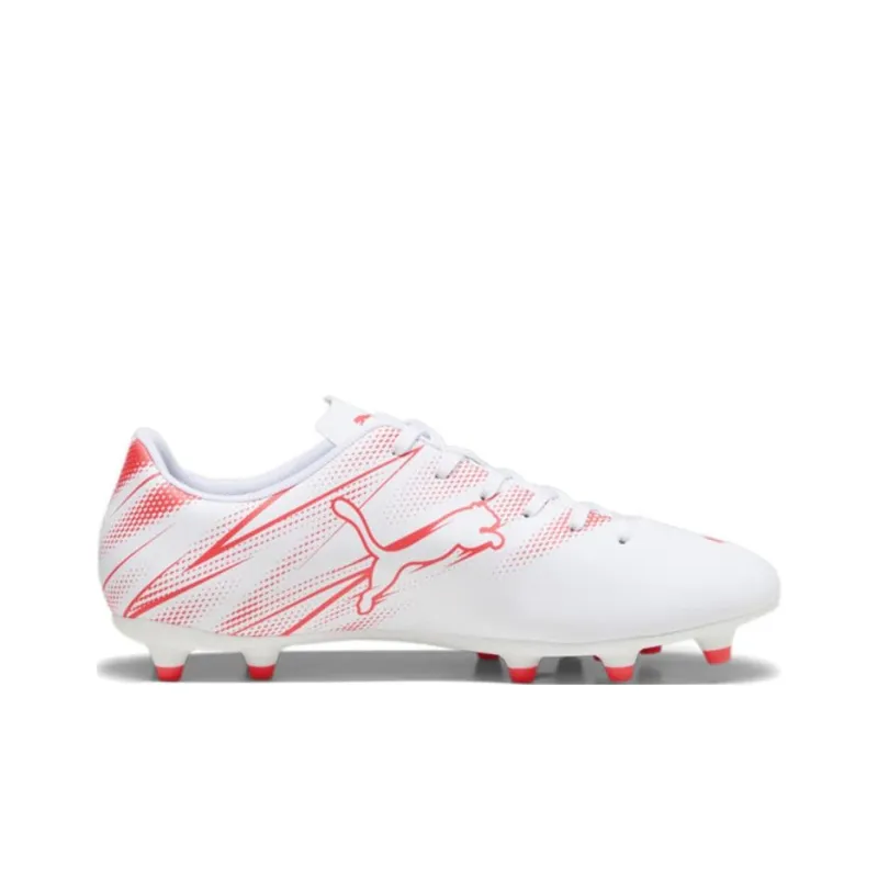 PUMA Attacanto AG Short Rubber Studs FG Long Rubber Studs Artificial Ground Soccer Shoes Men's White Red-1