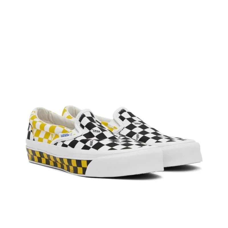Vans Og Classic Slip On Lx 'Checkerboard Black Yellow'-2