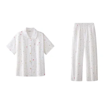Wabi Town Summer Pajama Set Women's White