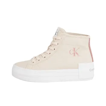 CKJ CALVIN KLEIN JEANS High Top Skateboard Shoes Women's Beige