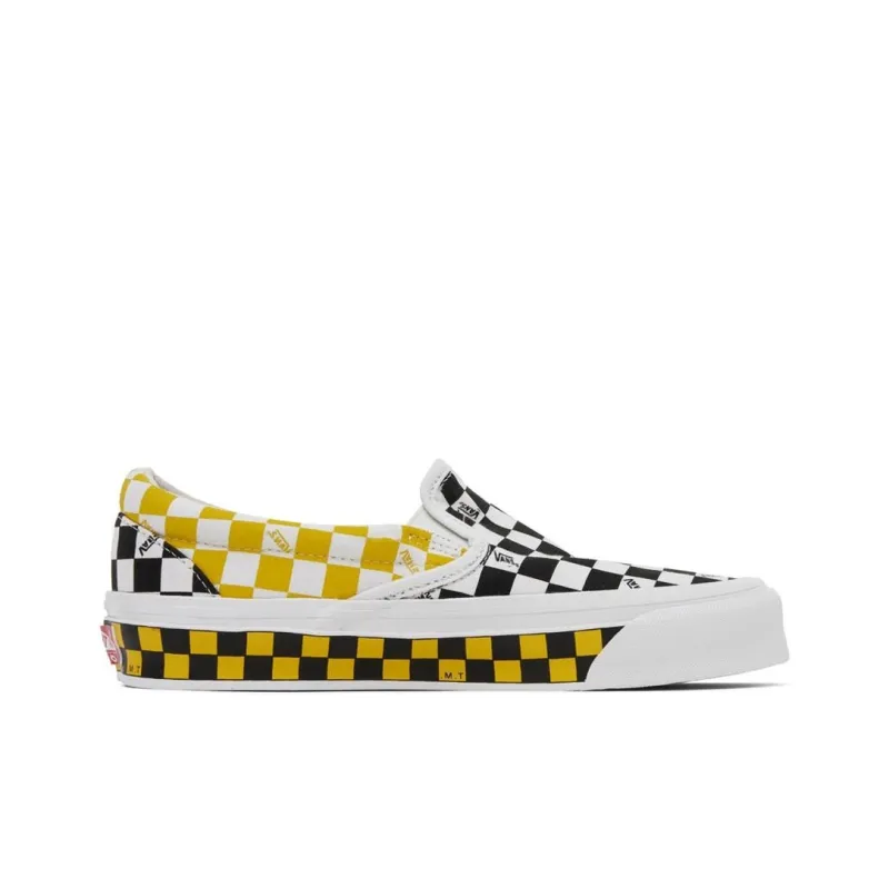 Vans Og Classic Slip On Lx 'Checkerboard Black Yellow'-1
