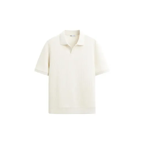 ZARA Polo Shirts Men Frosted White