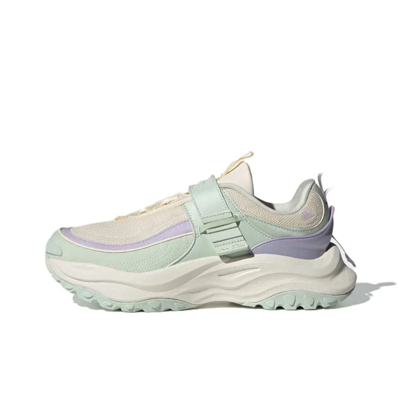 Adidas Maxxwavy Anti Slip Wear Resistant Low Top Casual Running Shoes Women's White Green Brown-0