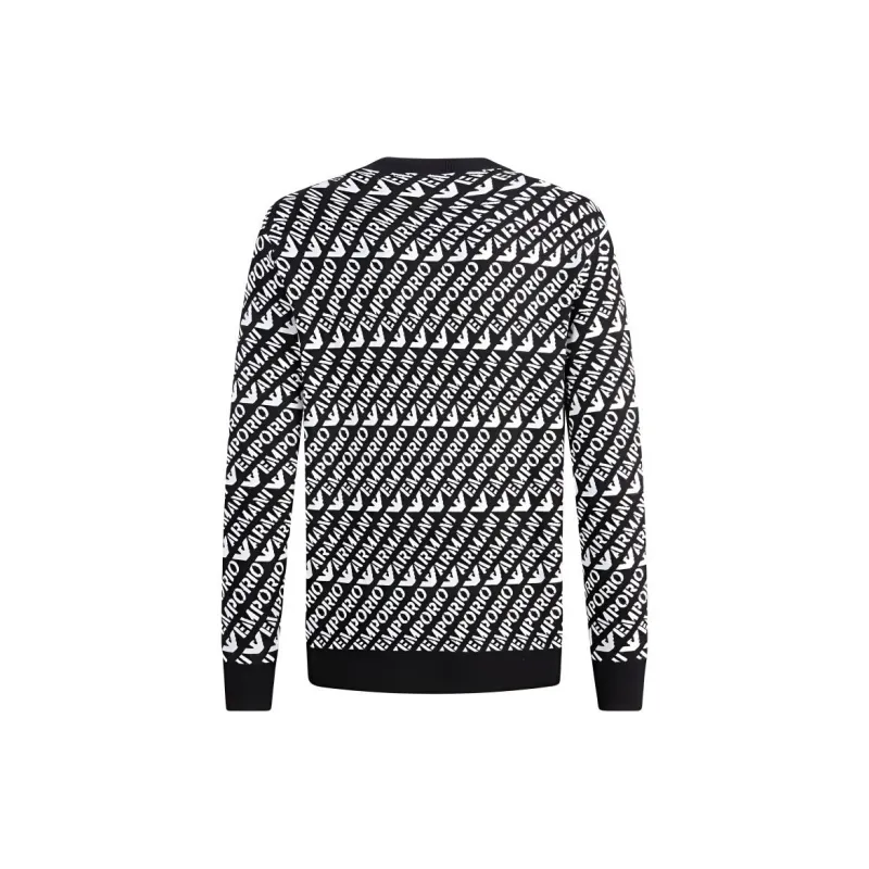 EMPORIO ARMANI Sweaters Men Navy Blue White-1