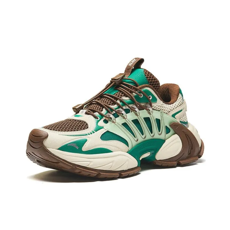 Anta Sparrow Feather 2 Wear Resistant Low Top Casual Shoes Men's Beige Green Brown-1