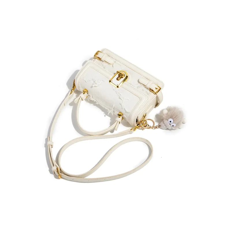 CAEISL&KCIEL Polyurethane With Synthetic Leather Shoulder Bag, Crossbody Bag, Handbag Women's Fringe White-3