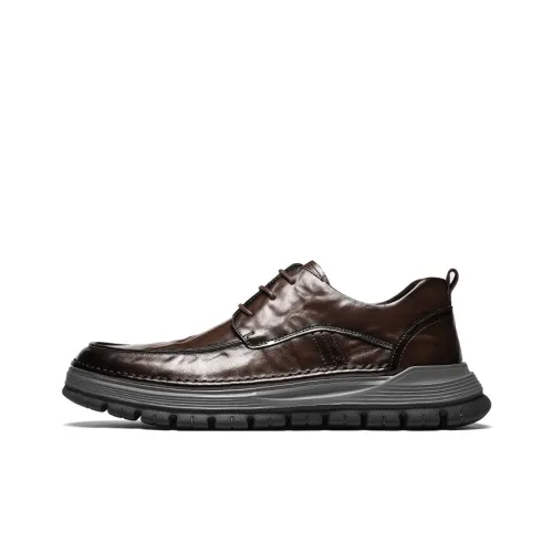 G.N.SHIJIA Dress Shoes Men Low-Top Brown