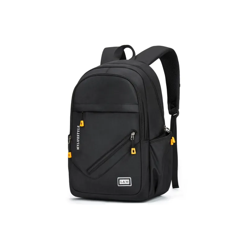 L&M Oxford Backpack Laptop Bags Regular Unisex Black-24