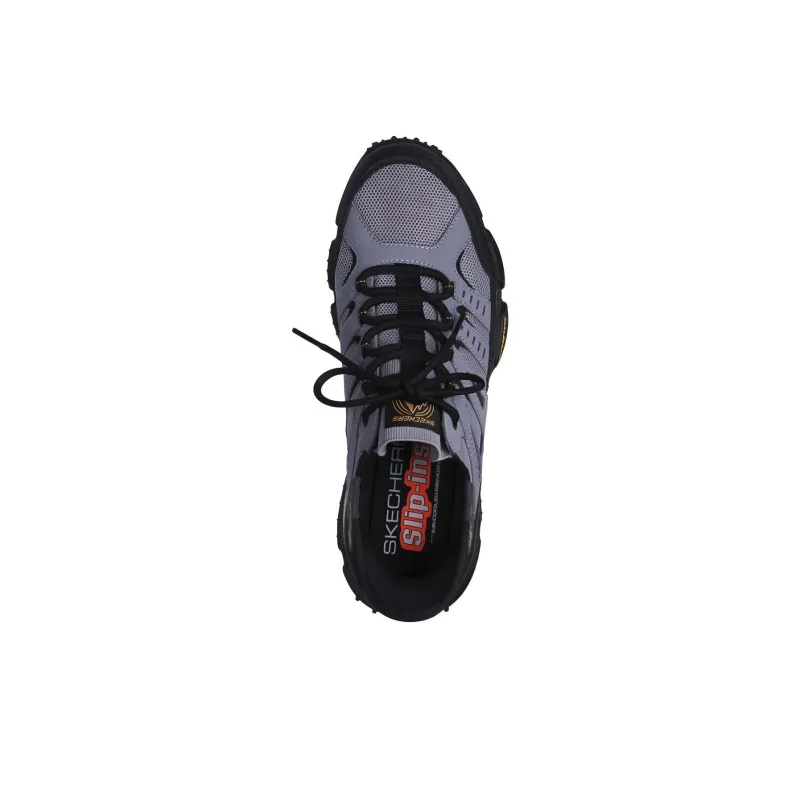 Skechers Anti Slip Wear Resistant Low Top Running Shoes Men's Black Gray-3