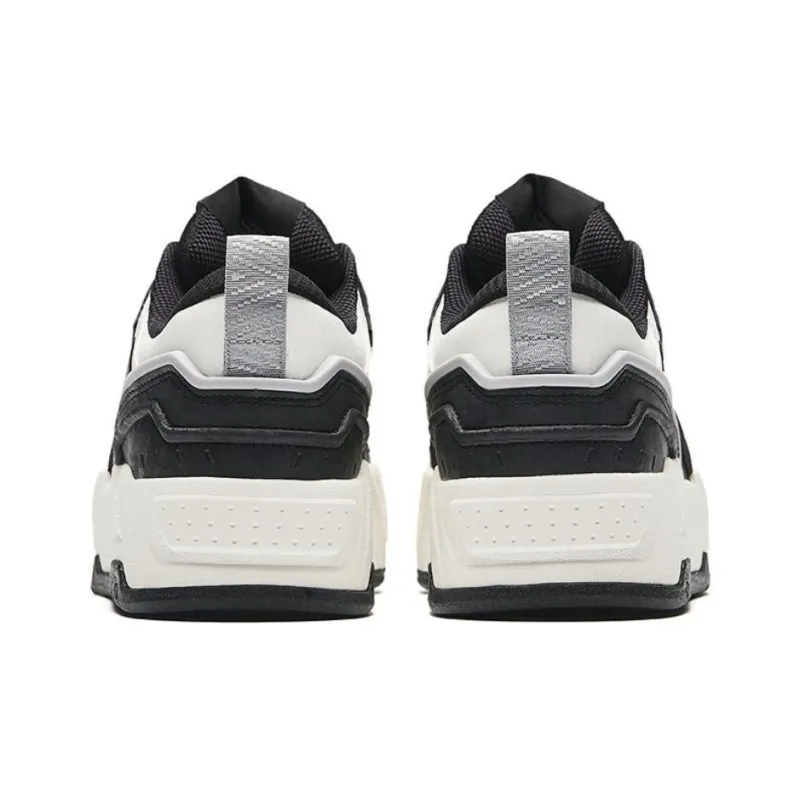 Anta Anti Slip Wear Resistant Low Top Skateboard Shoes Men's Black White-3