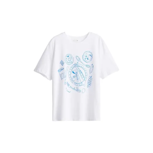 H&M T-Shirts Women's White/Picnic Food