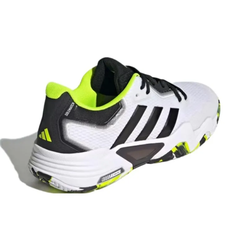 Adidas SOLEMATCH CONTROL 2 Anti-Slip Wear-Resistant Low-Top Tennis Shoes Unisex White Black Yellow-3