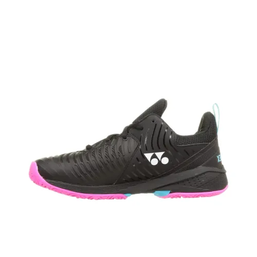 YONEX Power Cushion Tennis Shoes Unisex Low-Top Black/Pink Blue