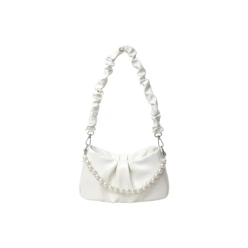 BAODIDAISHU PU One Shoulder Crossbody Portable Regular Women's White/Silver/Black