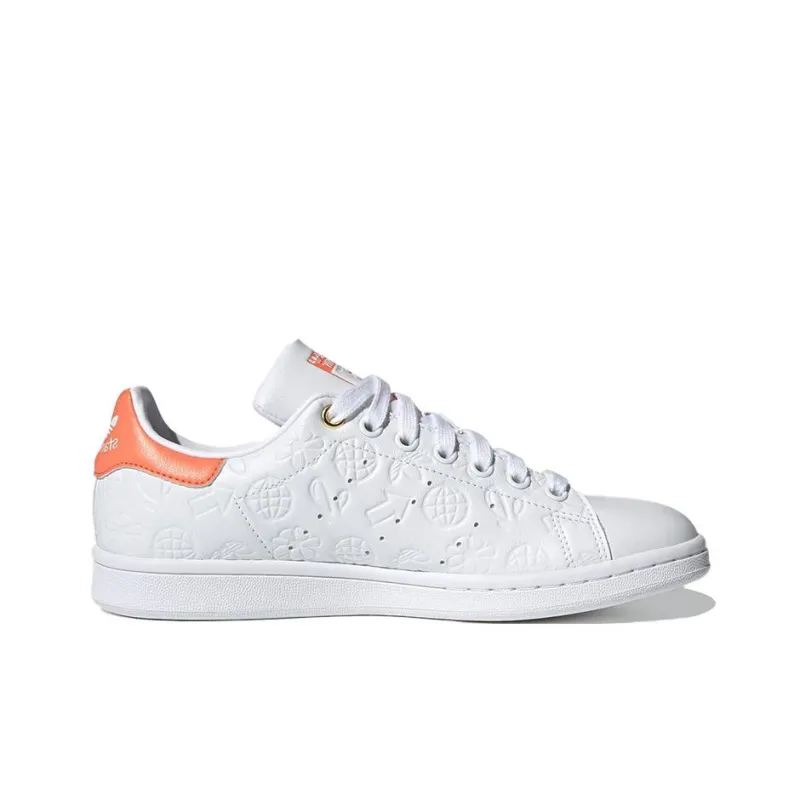 Adidas Stan Smith Embossed Graphics White Semi Coral Women's-1