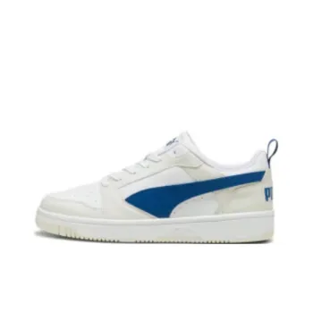 PUMA Rebound V6 Anti Slip Wear Resistant Low Top Skateboard Shoes Unisex Beige White Blue