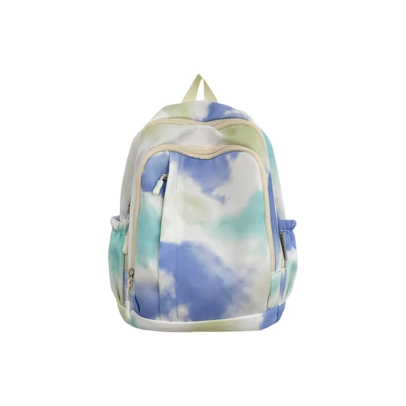 MOK Nylon Fabric Backpack Regular Unisex Gray/Purple/Yellow/Blue/Pink-12
