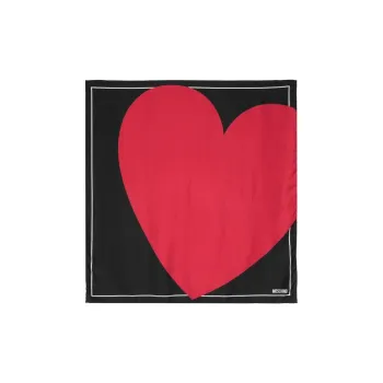 MOSCHINO Heart print Silk Scarf