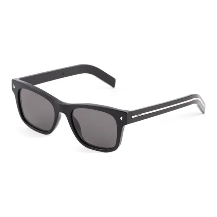 PRADA Striped Metal Detail Rectangle frame Sunglasses-0