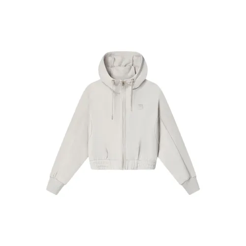FILA Cropped Coats Women's Light Silver Gray