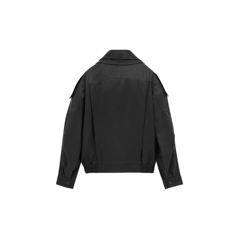 SAINT LAURENT FW24 Leather Jacket Women's Black-2
