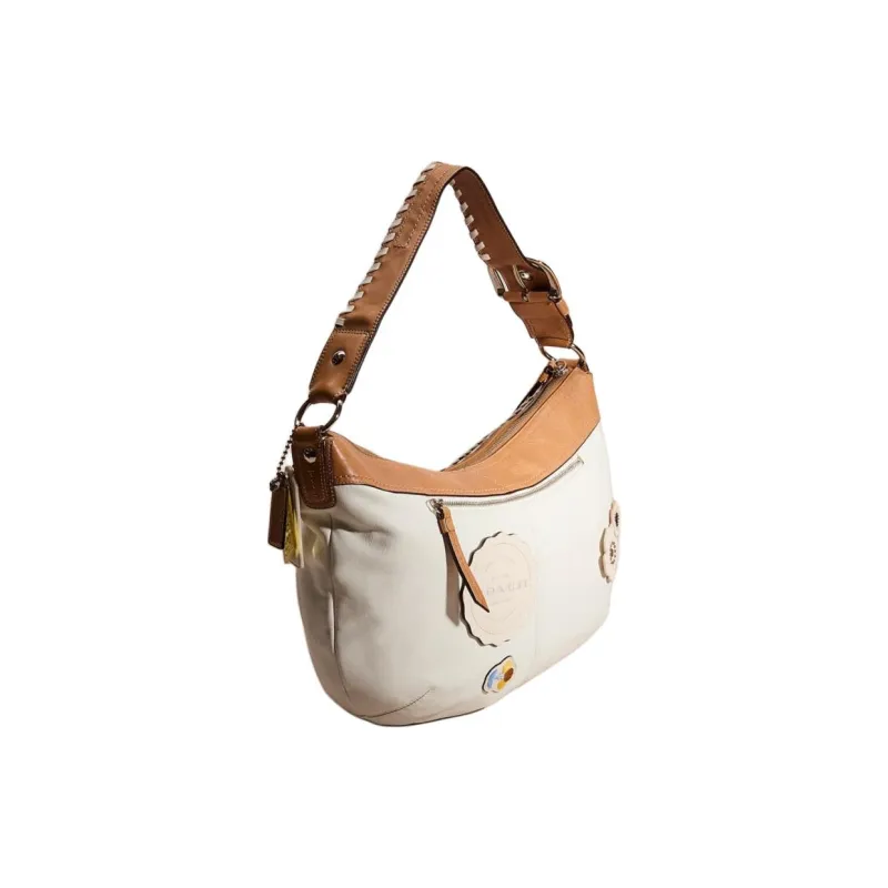 COACH Hobo Leather Handbag Shoulder Bag Unisex White-1