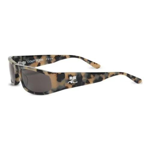 Courrèges Tortoiseshell Slim Rectangular Sunglasses