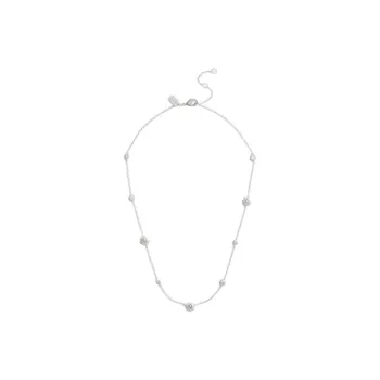 COACH Brass Plated, Glass, Cubic Zirconia Necklaces Women's Silver