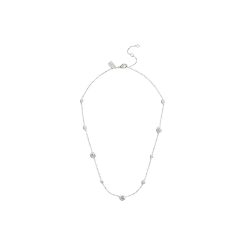 COACH Brass Plated, Glass, Cubic Zirconia Necklaces Women's Silver-0