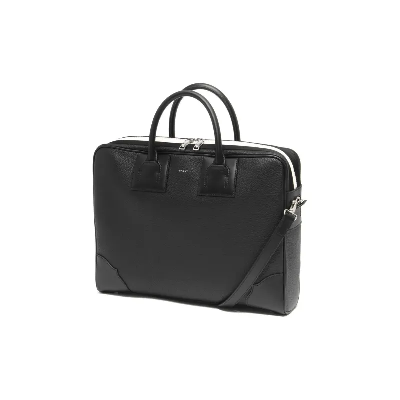 BALLY Logo-print Leather Briefcase-2