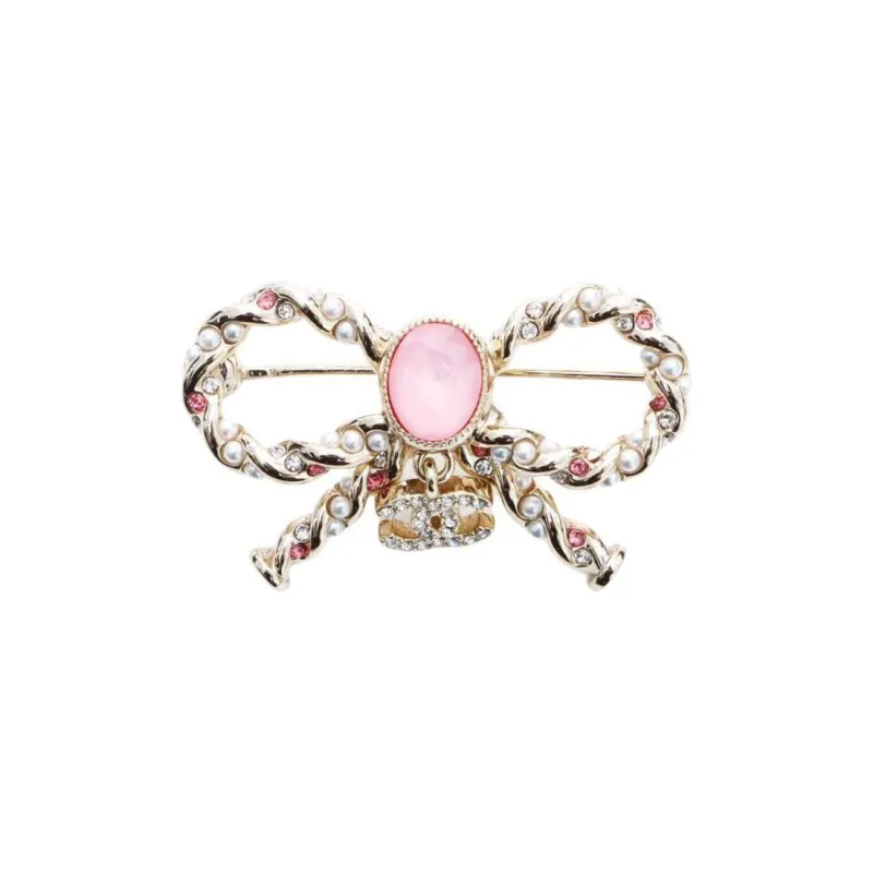 CHANEL 2023 Cc Ribbon Brooch-0