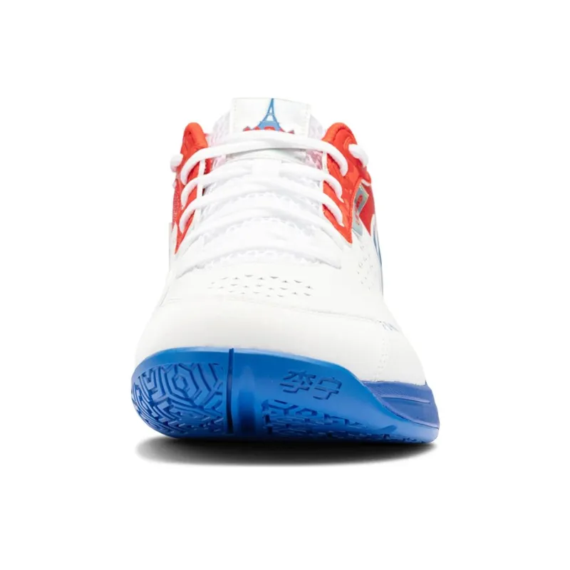 LiNing Durable Breathable Low Top Badminton Shoes Unisex White Red Blue-2