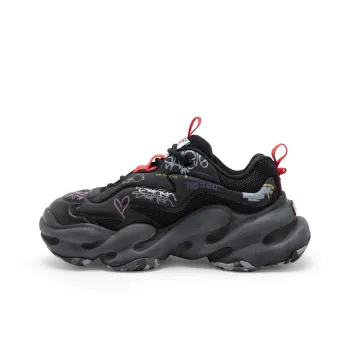 STARTER Cloud Shoes Anti Slip Wear Resistant Low Top Chunky Sneakers Unisex Graffiti Black