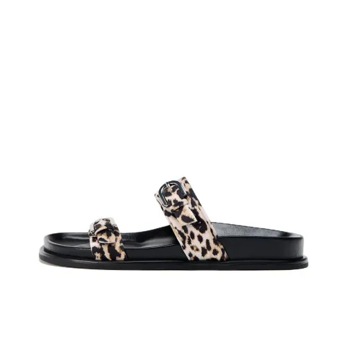 ZARA Slide Slippers Women's Leopard