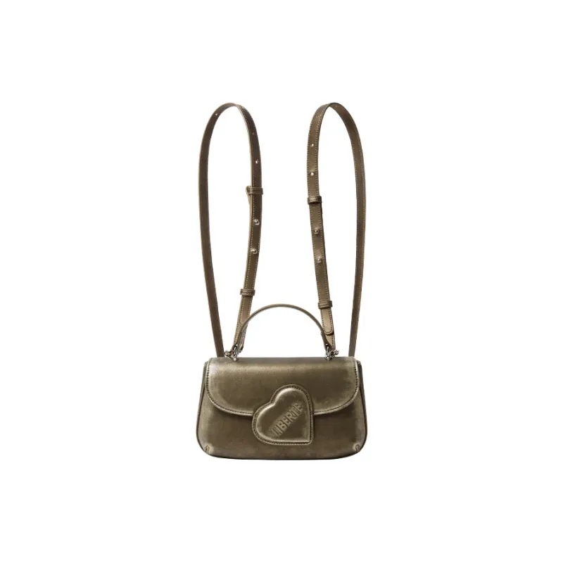 ONE TIME Synthetic Leather One Shoulder Handbag, Backpack Regular Women's Gold Copper-1