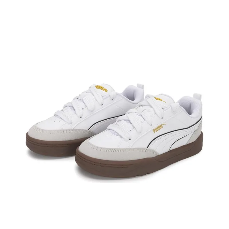 PUMA Park Lifestyle Anti Slip Wear Resistant Low Top Skateboard Shoes Unisex White Gray-1