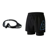 Black Blue+Black Swim Goggles-Two-Piece Set