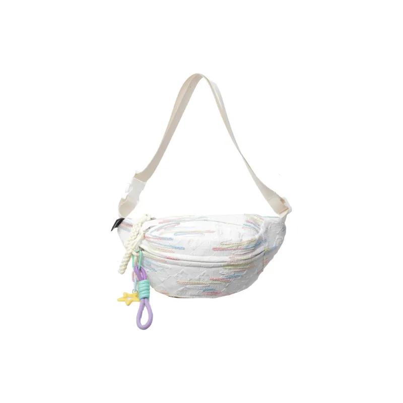 MOK Nylon Fabric Sling Bag Regular Unisex Ecru/Black/Pink/Yellow-0