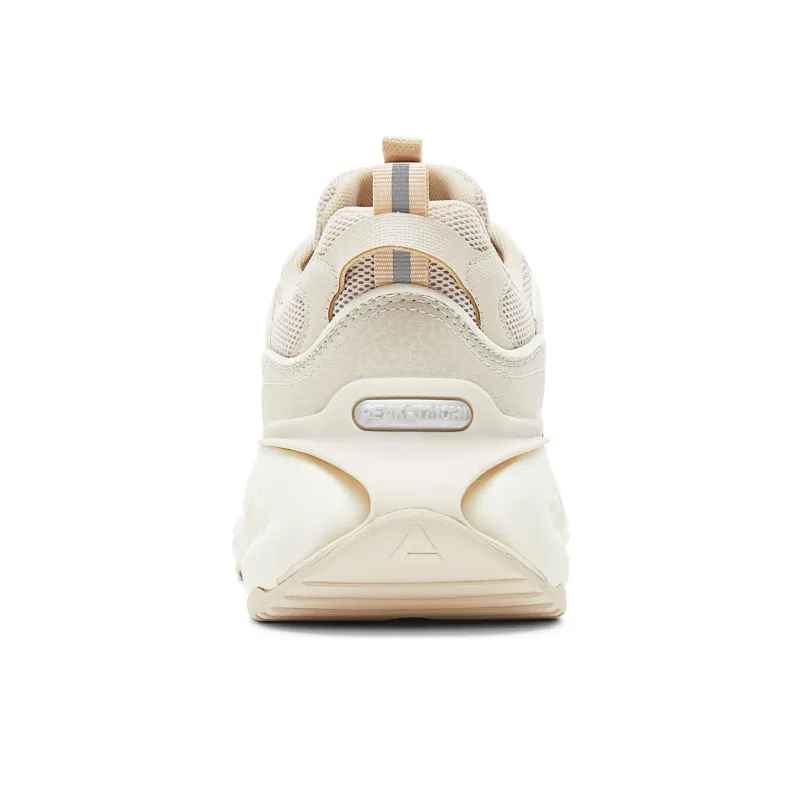 PEAK Taichi Puffy Shoes Cushioning Rebound Height Increasing Slip Resistant Low Top Casual Shoes Men's Ivory Yellow-4