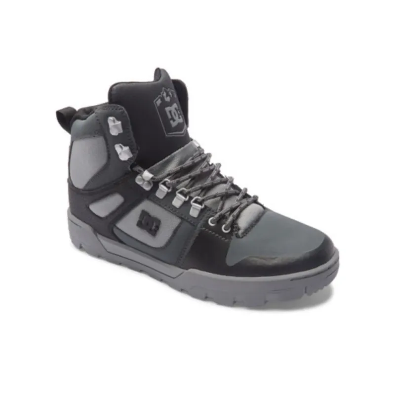 DC Shoes Slip Resistant Waterproof High Top Hiking Shoes Men's Gray-2