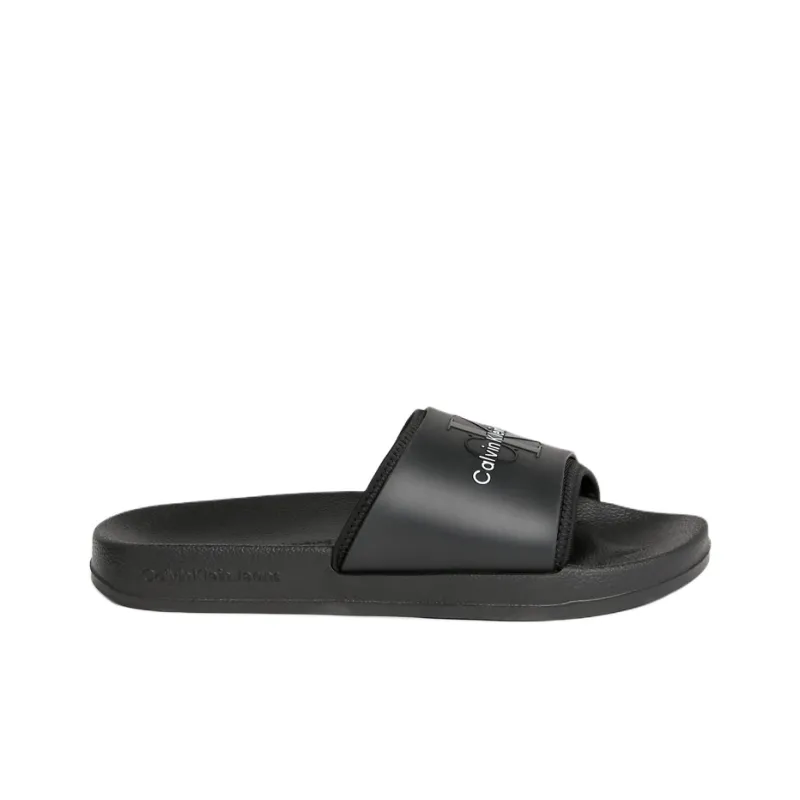 CKJ CALVIN KLEIN JEANS Abrasion Resistant Slide Slippers Women's Black-1