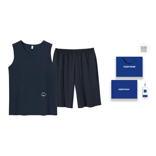 Floating Light Islands Pajama Set Men's Box Navy Blue