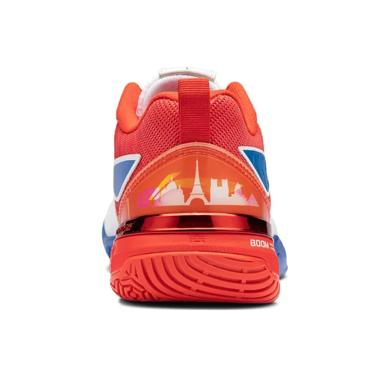 LiNing Durable Breathable Low Top Badminton Shoes Unisex White Red Blue-3