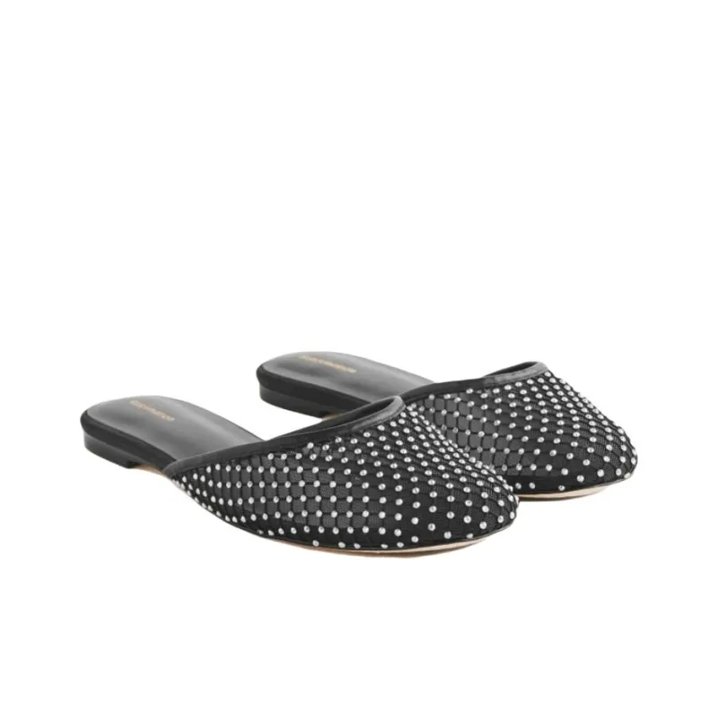 REFORMATION Wrap-toe Slippers Women's Black-3