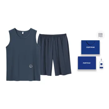 Floating Light Islands Pajama Set Men's Box Dusty Blue